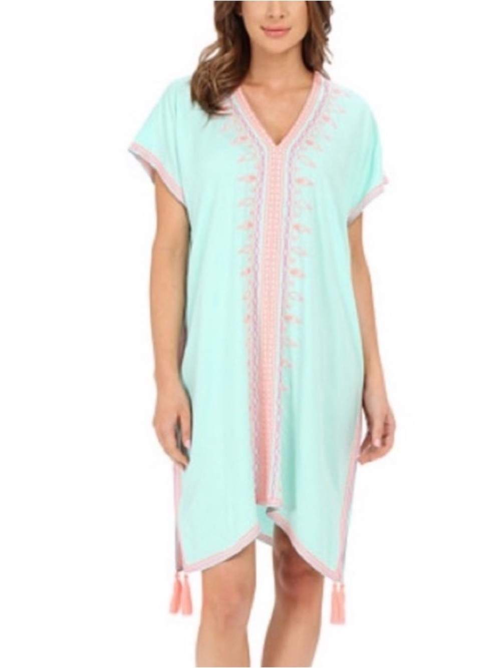Lilly Pulitzer Mint Swim Cover-Up with Pink Trim